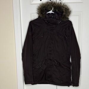 REI Women’s Dark Brown Hooded 3-in-1 Jacket Size XS - EUC